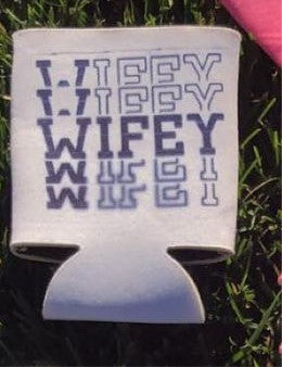 Pink and White Beer Koozie