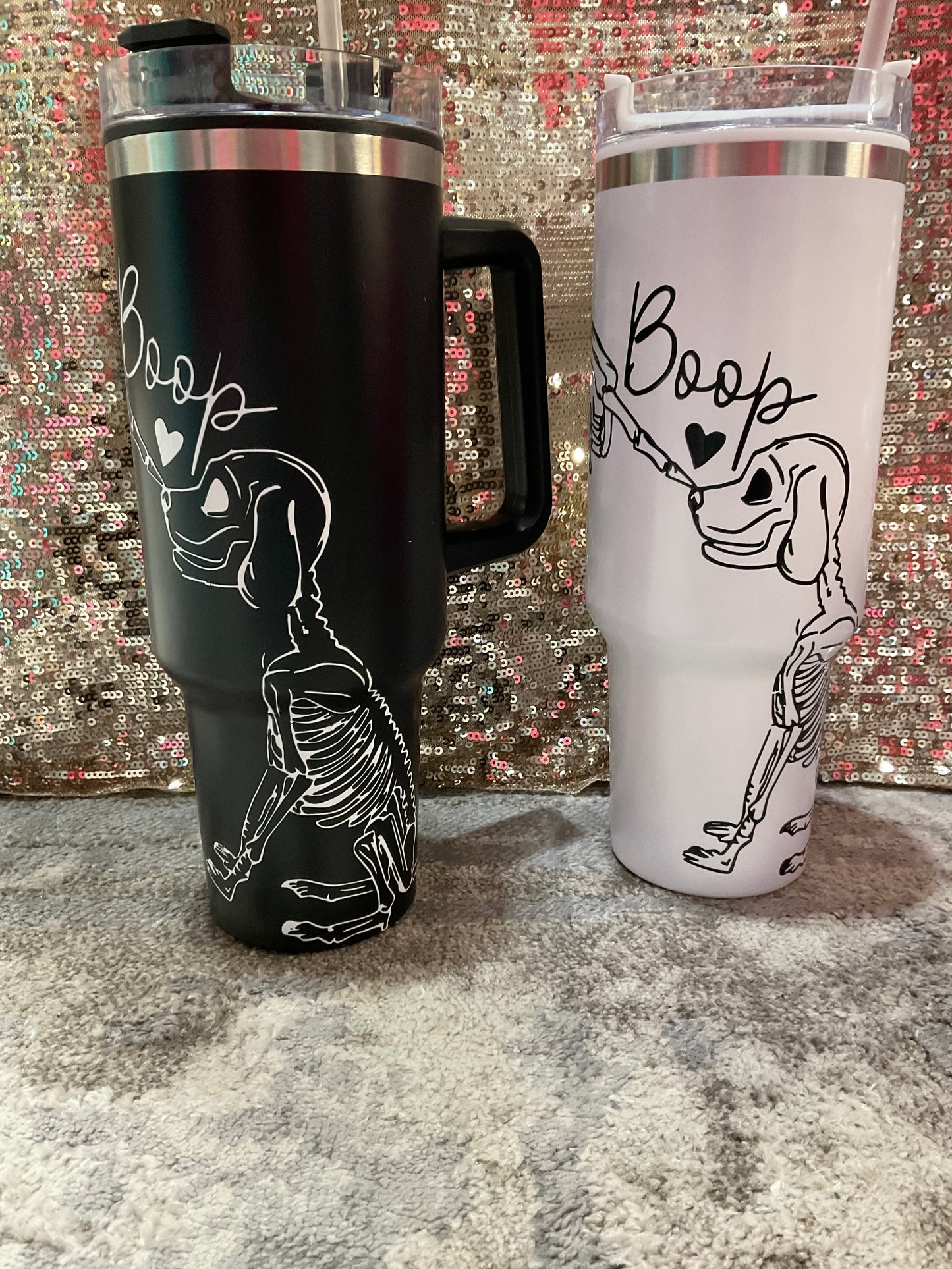 Mr. and Mrs. Dog Lover Skeleton Tumblers
