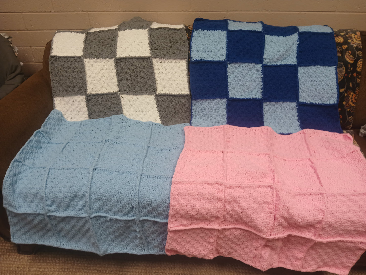 Handmade Crocheted Baby Blanket with Embroidery