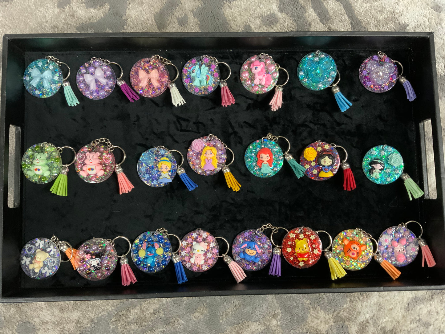 3D Resin Keychains (Disney/Glitter)