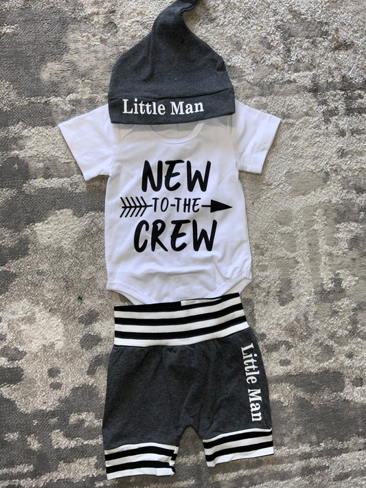 New to the Crew-Little Man-3 pc Set