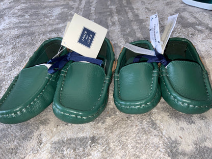 Janie and Jack Green Upper Leather Moccasins Loafer Toddler