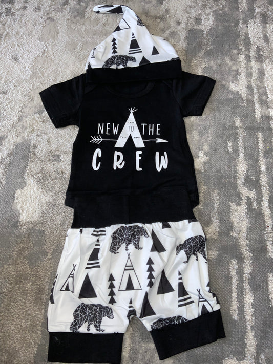 New to the Crew-Camping Bear Design-3 pc Set