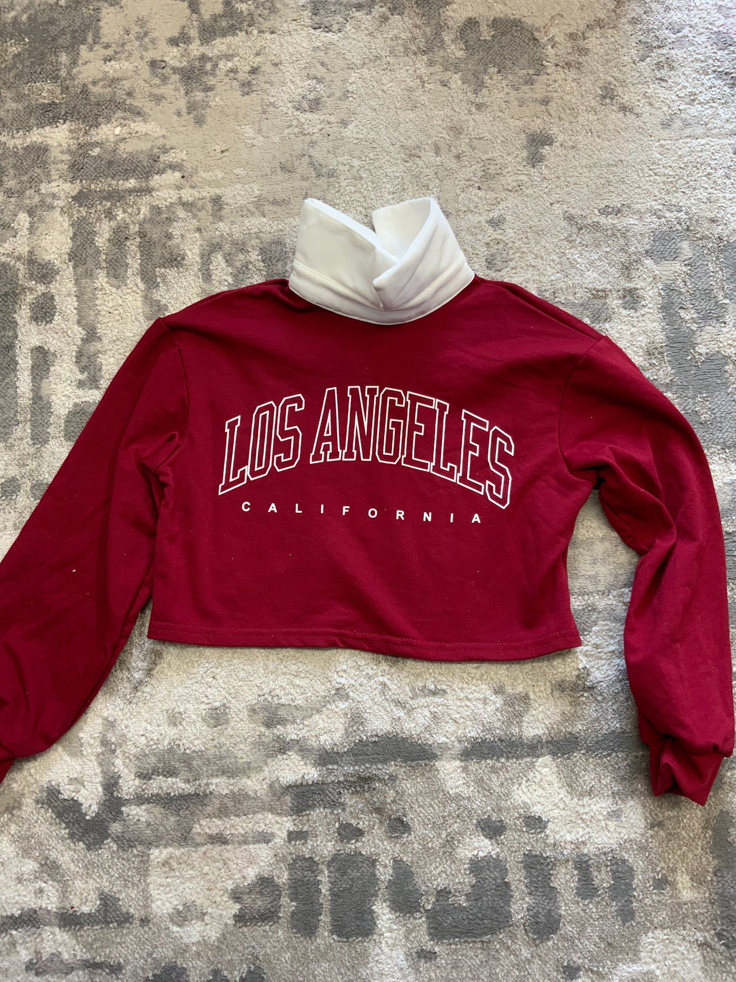 Los Angeles Kids Red Long Sleeve Crop Top