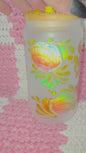 Winnie the Pooh 16 oz Frosted Glass￼ Cup with Holographic Design and decorative lid topper