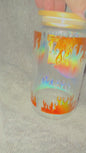 Harley Davidson motorcycle 16 oz Glass Cup with Holographic Design