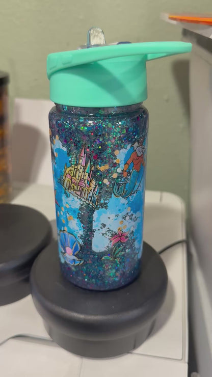 Little Mermaid Kids Snow globe with blue-teal glitter