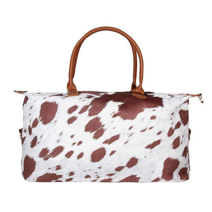 Brindle Cow Print Weekender Bag