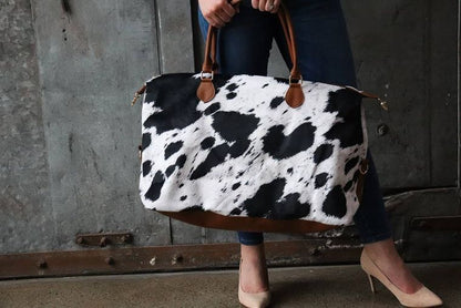 Cow Print Weekender Bag