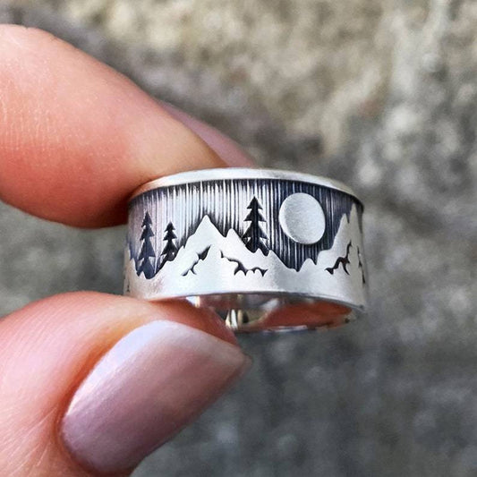 10# SILVER Retro Exquisite Forest View Ring by fansboho